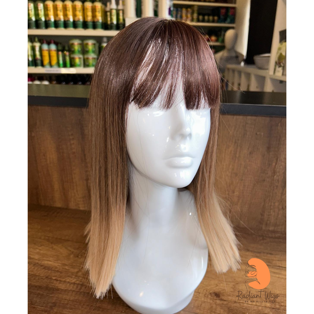 Daisy - 14", Straight, Synthetic Wig - Brown & Blonde Ombre