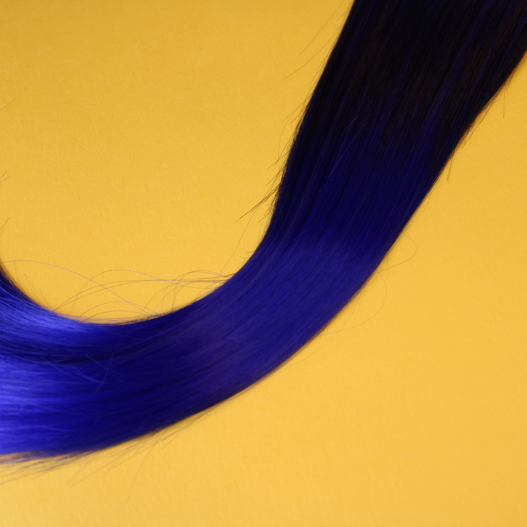 Silky Straight Synthetic Ponytail - Blue Ombre - 20"