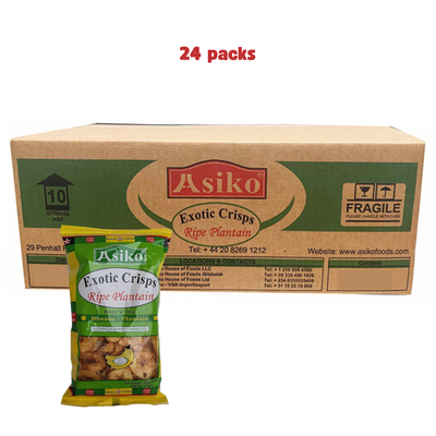 Asiko Exotic Plantain Crisps - Naturally Sweet - Unsalted 75g