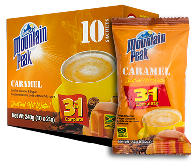 Jamaican Mountain Peak Caramel Coffee - 3 in 1 (10 Sachets)