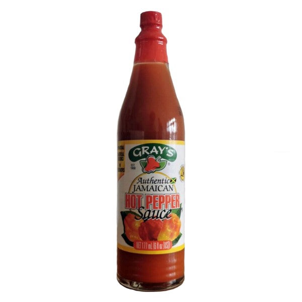 Grays Authentic Jamaican Hot Pepper Sauce 177ml Rileys Tropical Food 