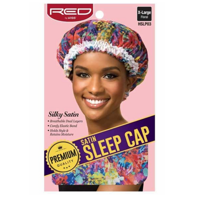 Red By Kiss: Premium Satin Sleep Cap - Floral XL (HSLP03)