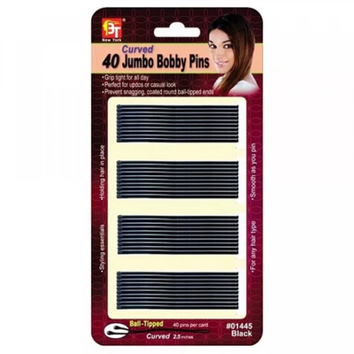 BT: 40 Curved Jumbo Bobby Pins - Black #01445