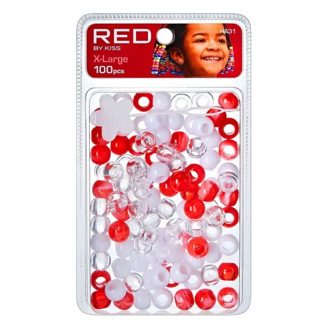 RED By Kiss: XL Hair Beads 100pcs - Red Ombre HA31