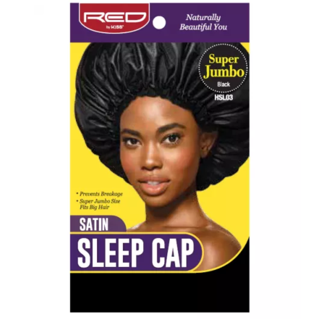 Red By Kiss: Satin Sleep Cap - Black Super Jumbo HSL03