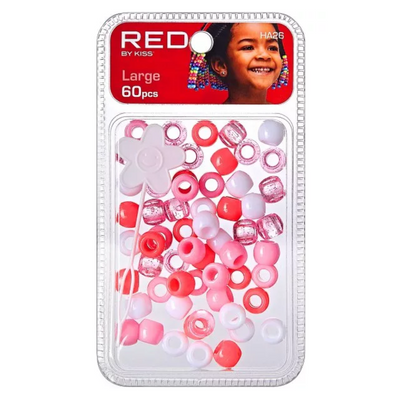 Red By Kiss: L Hair Beads 60pcs - Red/Pink Asst HA26