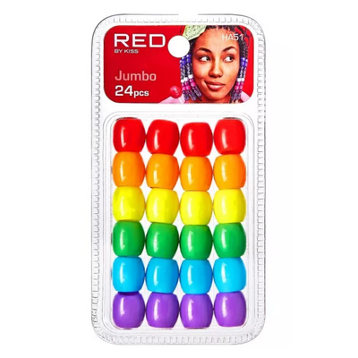 Red By Kiss: Jumbo Hair Beads 24pcs - Rainbow HA51