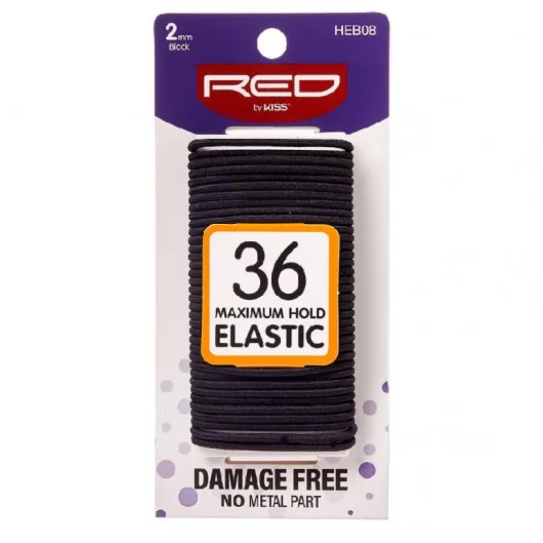 Red By Kiss: 36pc Max Hold Elastic Hairbands - Black 2mm HEB08