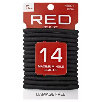 Red By Kiss: 14pc Max Hold Elastic - Black 5mm HEB01