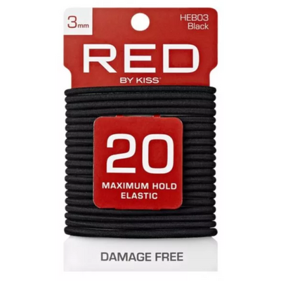 Red By Kiss: 20pcs Max Hold Elastic - Black 3mm HEB03