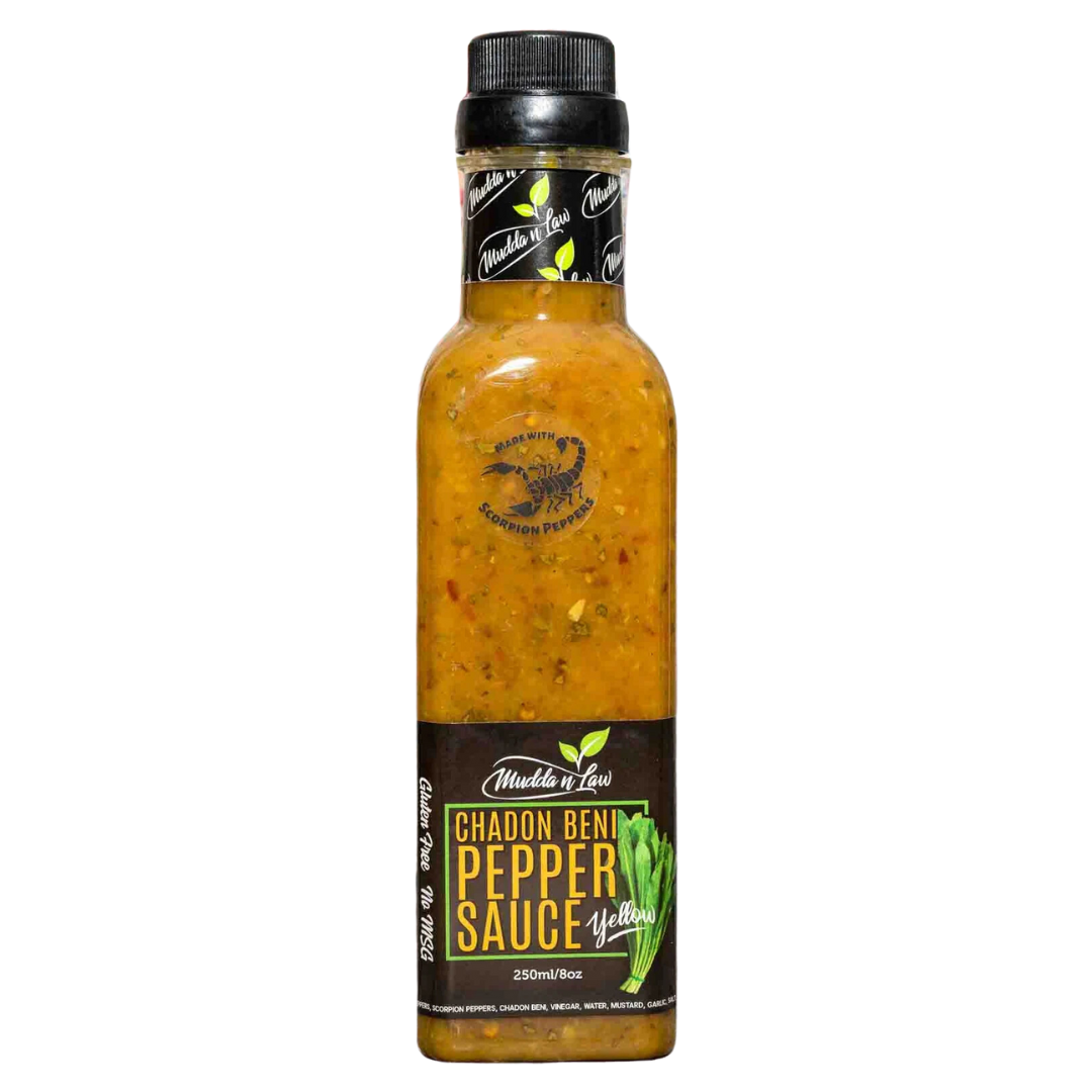 
Mudda 'N' Law Chadon Beni Pepper Sauce with Scorpion Pepper 250ml
