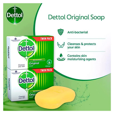 Dettol Antibacterial Bar Soap 100g - Twin Pack
