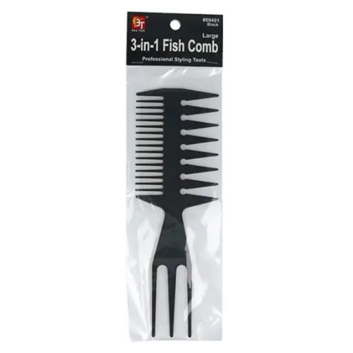 BT 3 in 1 Fish Comb - Black #09401