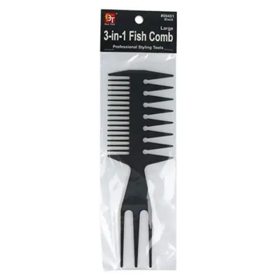 BT 3 in 1 Fish Comb - Black #09401