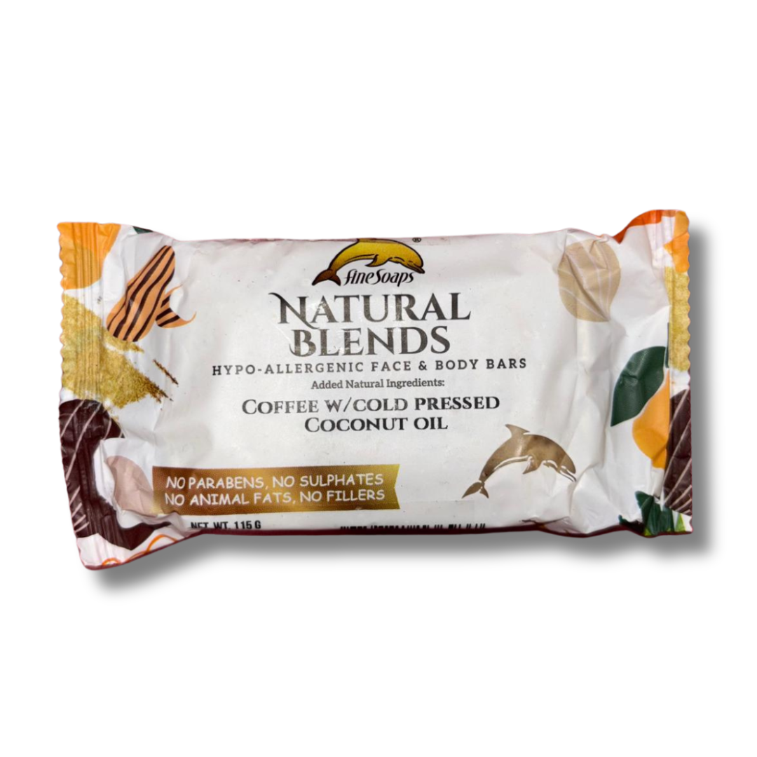 Fine Soaps - Natural Blends - Coffee & Coconut Oil Soap Bar 115g