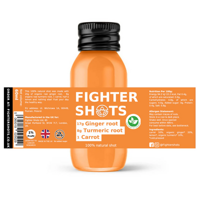 Fighter Shots - Ginger Root, Turmeric Root & Carrot 60ml