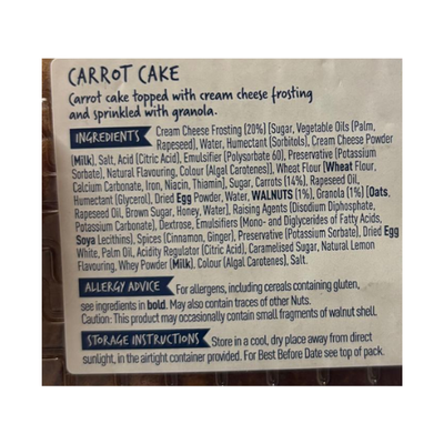 Coolmore Classic Carrot Cake 400g moist spiced cake with cream cheese frosting