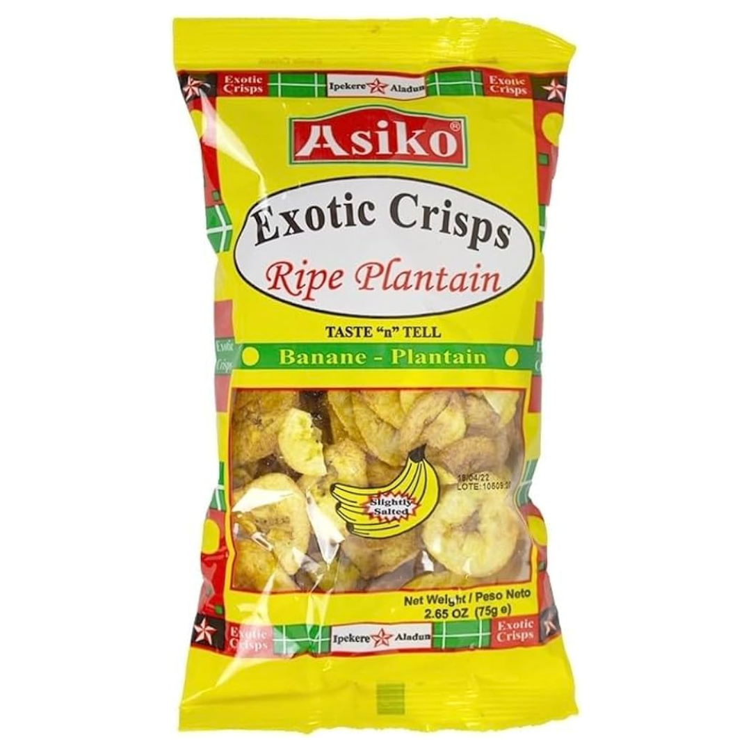 Asiko Exotic Plaintain Crisps - Slightly Salted 75g