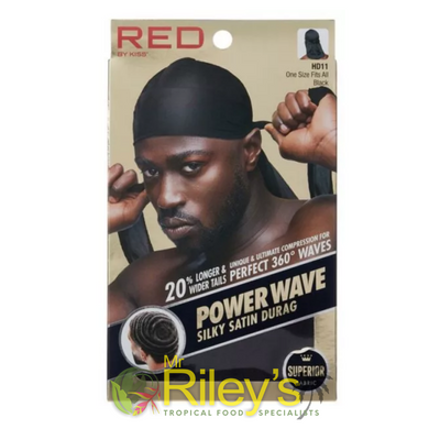 Red By Kiss Power Wave Silky Satin Durag - Black HD11