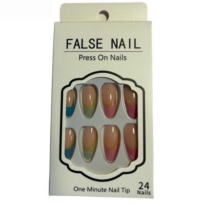 False Press On Nails - Pastel Design