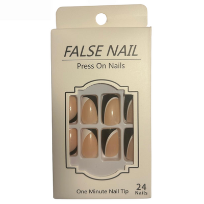 False Press On Nails - Black White Design