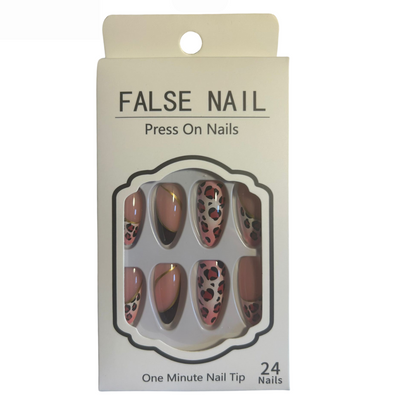 False Press On Nails - Cheetah Design