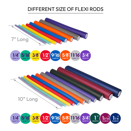Red by Kiss Flexi Rods | 10" Length | 1/2" Diameter | 12pcs (HRF14VP)