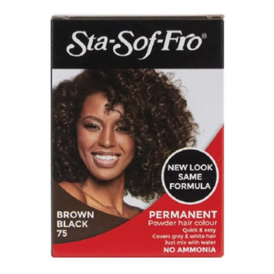 Sta-Sof-Fro Brown Black Permanent Powder Hair Colour 8g – Ammonia-Free