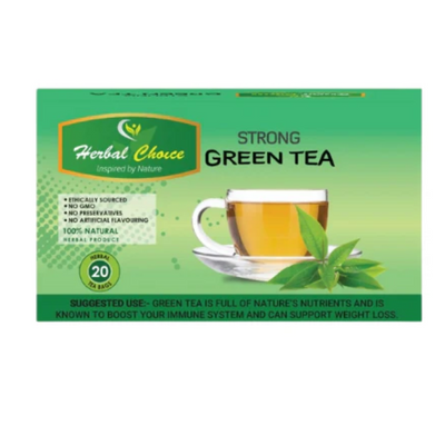 Herbal Choice Strong Green Tea 20 Teabags – Natural Antioxidant Herbal Tea