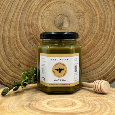 Matcha Honey - Naturally Flavoured Pure, Raw English Honey 227g