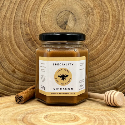 Cinnamon Honey - Naturally Flavoured Pure, Raw English Honey 227g