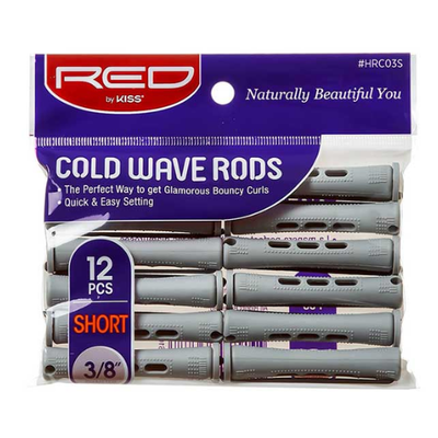 Red by Kiss Cold Wave Rods | Short | 3/8" Diameter | 12pcs (HRC03S)