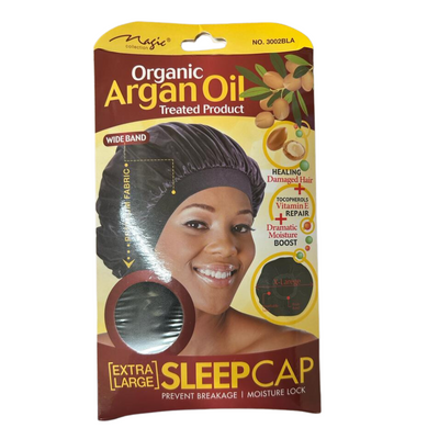 Magic Collection Organic Argan Oil Sleep Cap Bonnet - Extra Large 3002BLA