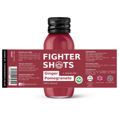 Fighter Shots Ginger + Pomegranate Shot + Vitamin D 60ml