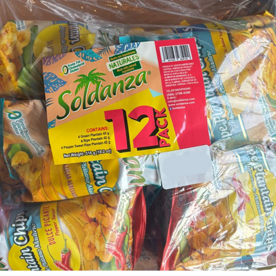 Soldanza Plantain Chips - Assorted 12 Pack