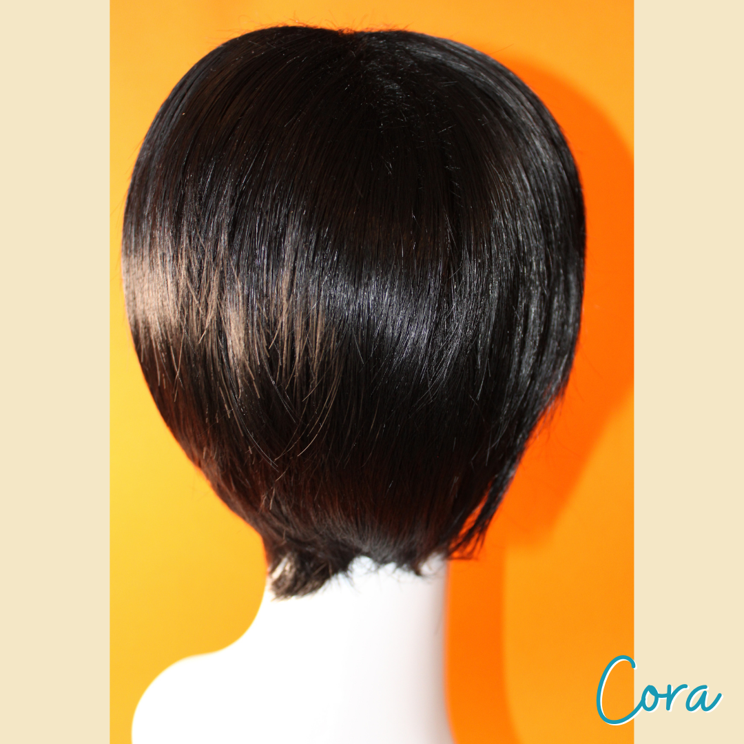 Cora - 8" - Straight Synthetic Wig - Black