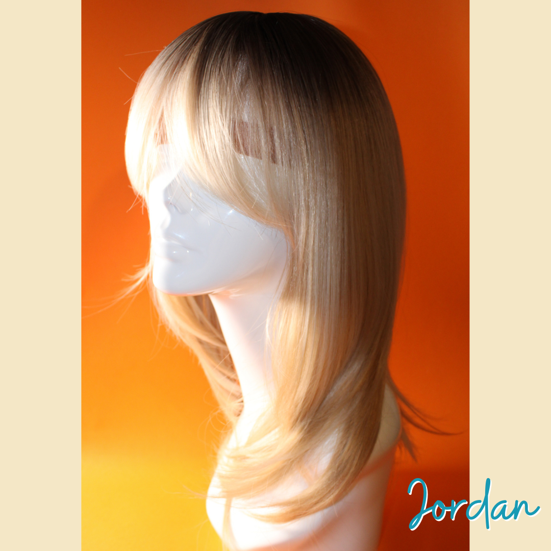 Jordan - 19" Straight Layered Synthetic Wig - Blonde with Brown Roots