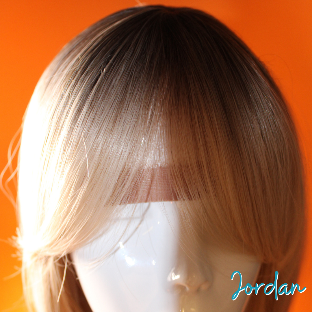 Jordan - 19" Straight Layered Synthetic Wig - Blonde with Brown Roots