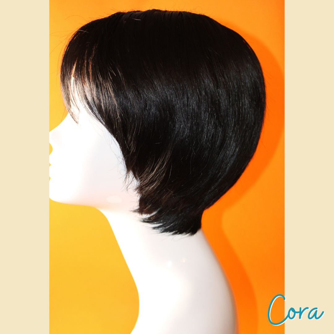 Cora - 8" - Straight Synthetic Wig - Black