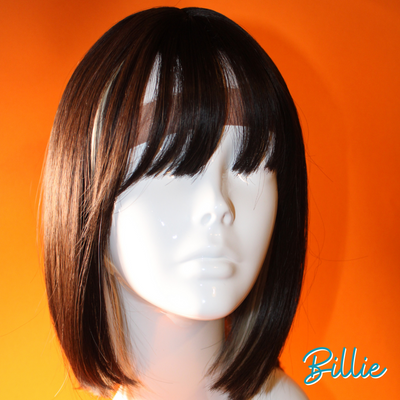 Billie - 13", Straight Synthetic Wig - Dark Brown with Blonde Underneath