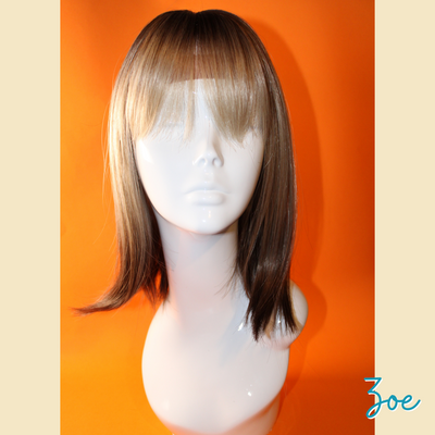 Zoe - 14" Synthetic Wig - ﻿Brown & Blonde Ombre