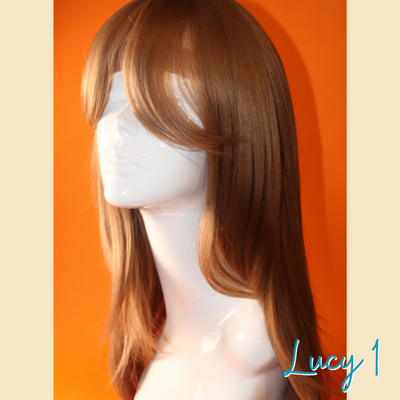 Lucy 1 - 23", Straight Layered, Synthetic Wig - Strawberry Blonde