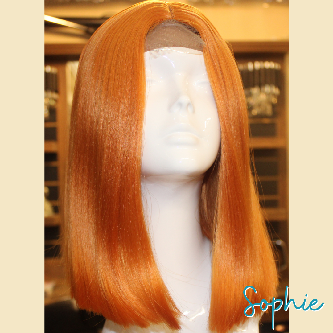 Sophie, 12", Straight Bob, Synthetic Wig - Orange