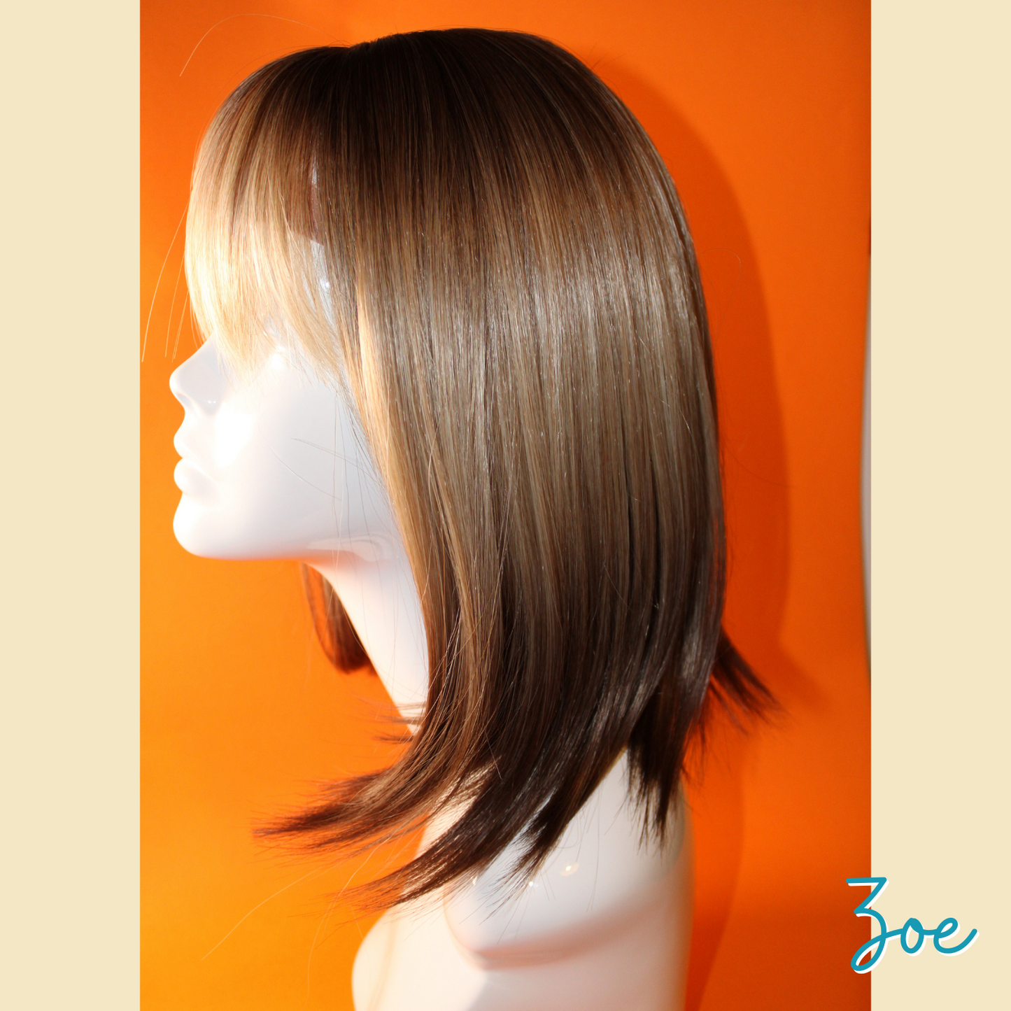 Zoe - 14" Synthetic Wig - ﻿Brown & Blonde Ombre