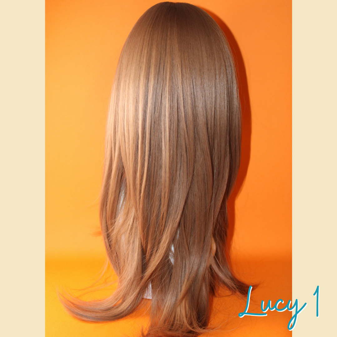 Lucy 1 - 23", Straight Layered, Synthetic Wig - Strawberry Blonde