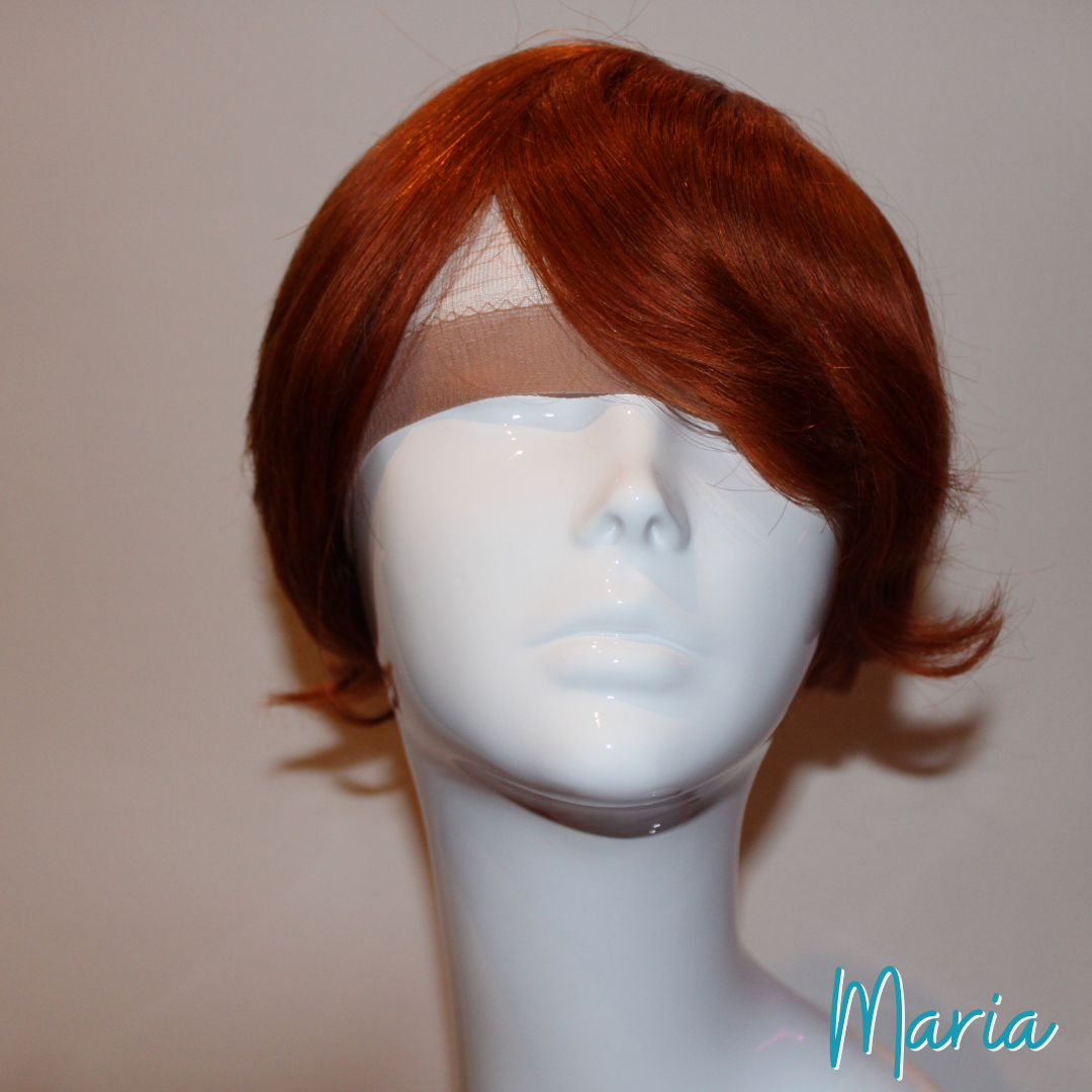 Maria - 9", Straight, Human Hair Wig - Ginger