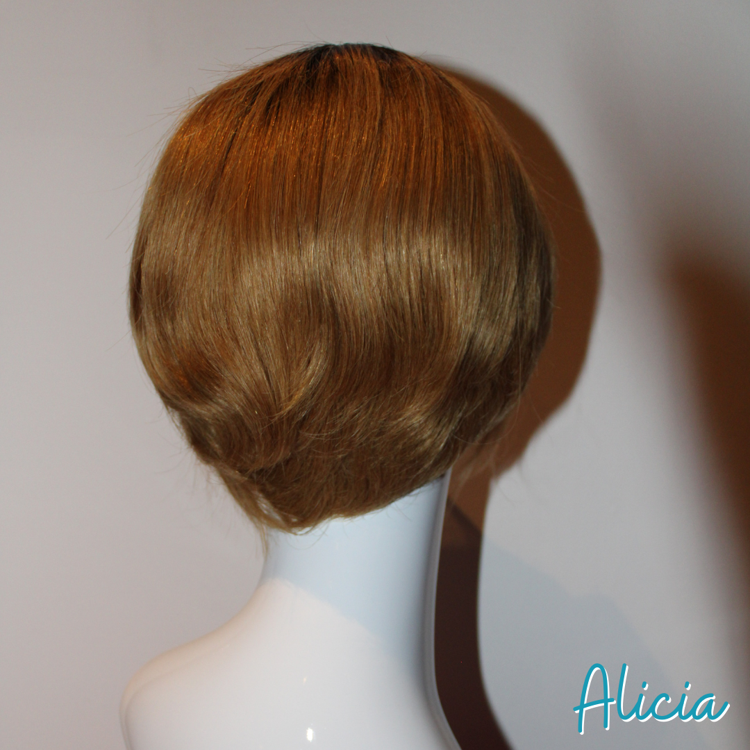 Alicia - 9", Straight, Human Hair Wig - 1B/27