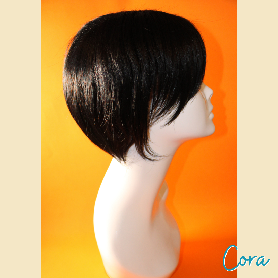 Cora - 8" - Straight Synthetic Wig - Black