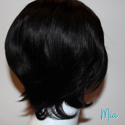 Mia - 10", Straight, Human Hair Wig - Black (1B)