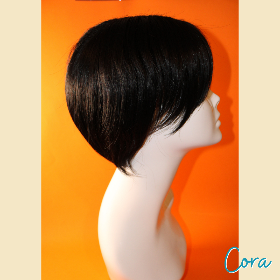 Cora - 8" - Straight Synthetic Wig - Black